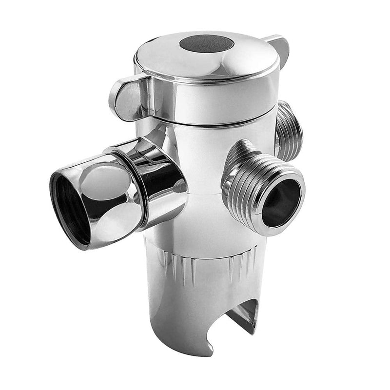 QWORK 3 Way Shower Diverter Valve 1/2” with Hand Shower Cradle for Bathroom Hand Shower Hardware Accessory 1 pc