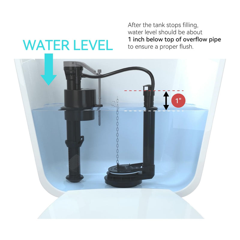 R&T Toilet Fill Valve, Anti Siphon Toilet Tank Replacement Kit, Universal Easy Install Toilet Parts Inside Tank A1320