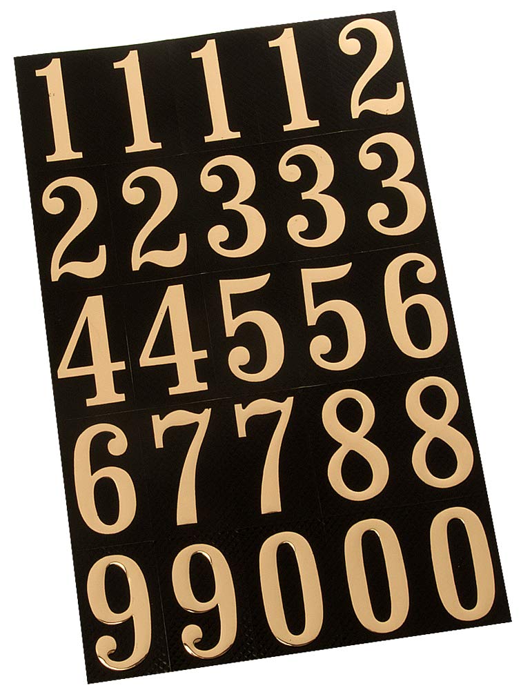 Hy-Ko Products MM-3N Self Adhesive Vinyl Numbers 2" High Black & Gold, 26 Pieces