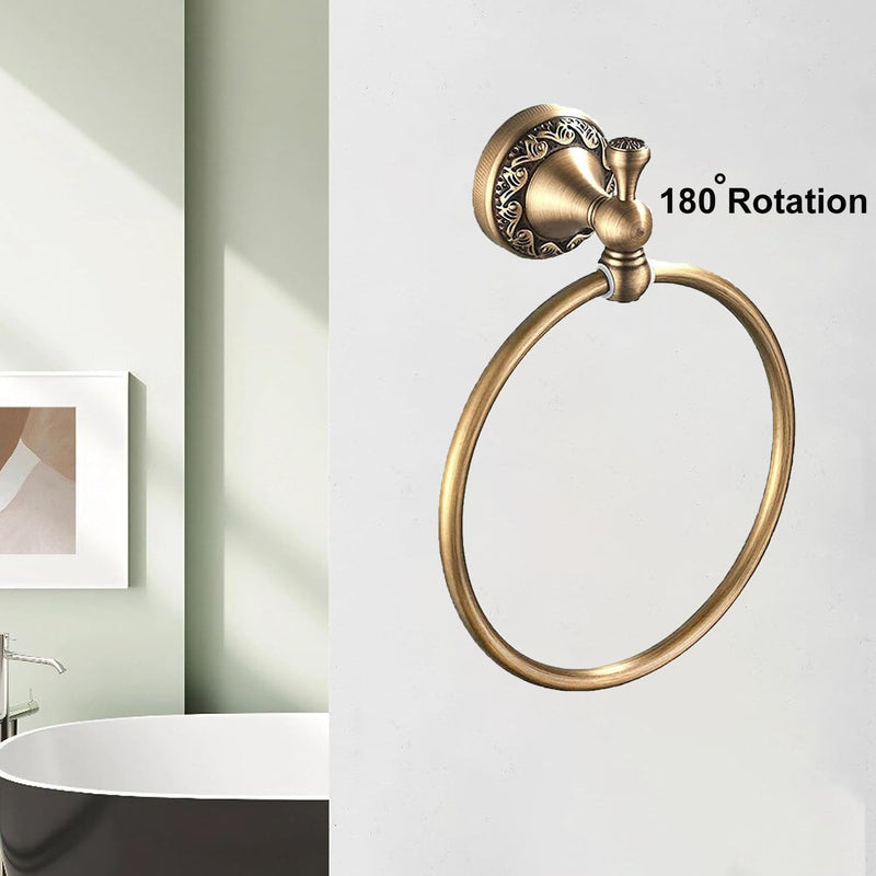 Antique Brass Toilet Paper Holder,Brass Hand Towel Ring,Antique Towel Holder Toilet Paper Hanger 2 Pieces,Retro Tissue Roll Holder Bathroom Accessories Wall Mounted Antique B