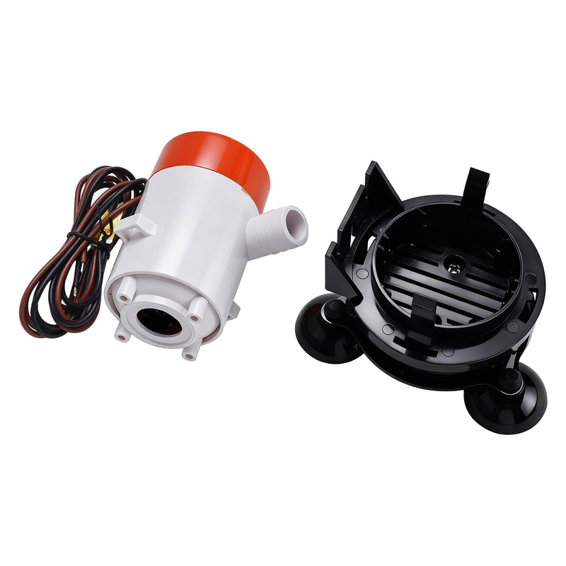 YaeMarine 12V 350 GPH Portable Livewell Aerator Pump Kit for Boats Baitwell | 12V DC submersible aerator pump, keeps bait oxygenated, ideal for boats, coolers, ice chests on fishing trips