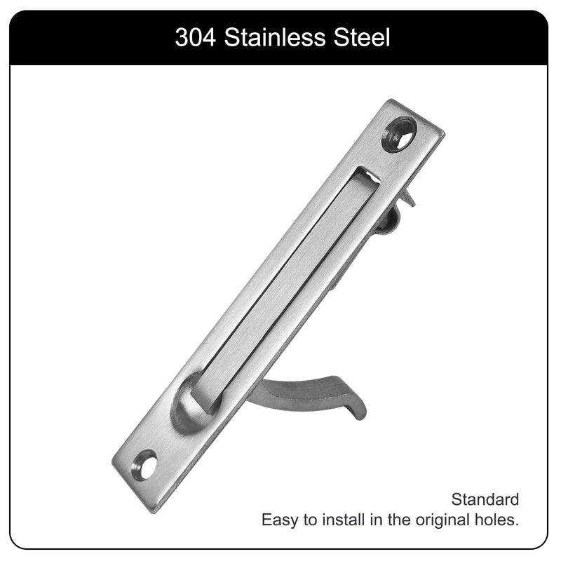 Pocket Door Lock with Edge Pull,Privacy Door Hardware Suitable for Bathroom Bedroom etc Recessed 2 Sided, 2 3/8" Backset, Invisible Hardware for 1 3/8” to 2 3/16” Thickness Door (Sliver+Edge Pull) Sliver+Edge Pull