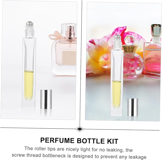 Housoutil 5 Pcs Roll On Bottling Glass Containers Essential Oil Vials Glass Roll On Bottles Kit Roll On Essential Bottles Essential Glass Refillable Bottles - NewNest Australia