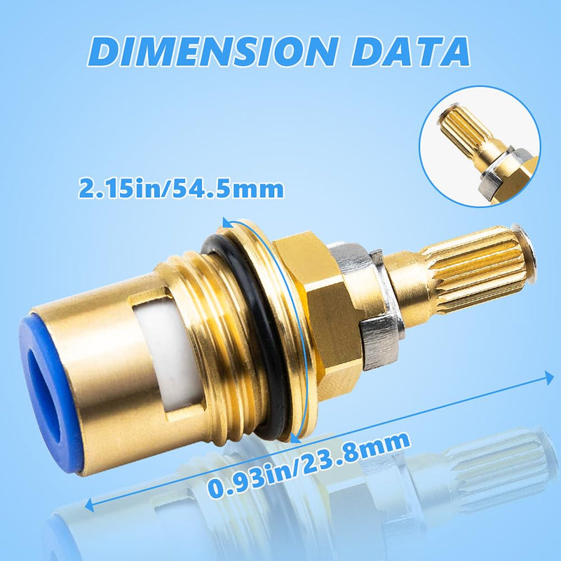 Cartridge for Kohler K-GP77005-RP & K-GP77006-RP Faucet Ceramic Valve, Hot and Cold Faucet Cartridge Replacement Parts, 2 Pack Ceramic Valve Replacement - Brass