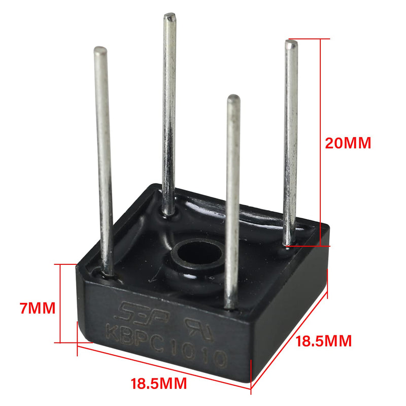 KBPC1010 Bridge Rectifier Diode FMHXG 6PCS 4-Pin Single Phase Full Wave 10 Amp 1000 Volt Electronic Silicon Diodes, KBPC1010 10A 1000V diode Bridge Rectifier