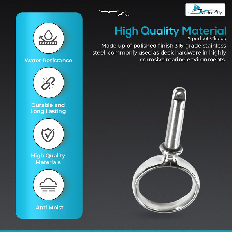 MARINE CITY Rowlock Oarlock 316 Stainless Steel Heavy Duty, Corrosion-Resistant, Ideal for Boats, Yachts, and Marines (2 Pcs) Round Rowlock Oarlocks