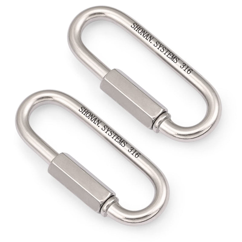 SHONAN 3.6" Chain Quick Links, 2 Pcs 5/16" Marine Grade Screw Chain Links, Large Opening Chain Connector Chain Coupler, 1500 Lbs Capacity 3.6"_2 pcs