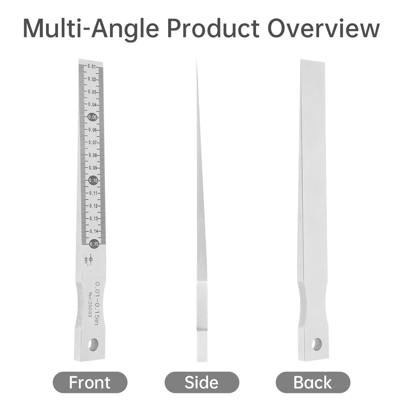 Taper Gap Gauge 0.01"-0.15", Graduation 0.001", Precision Wedge Feeler Gap Hole Measure Tool for Mold/Electrical Components with Laser Scales & Anti-Corrosion Coating