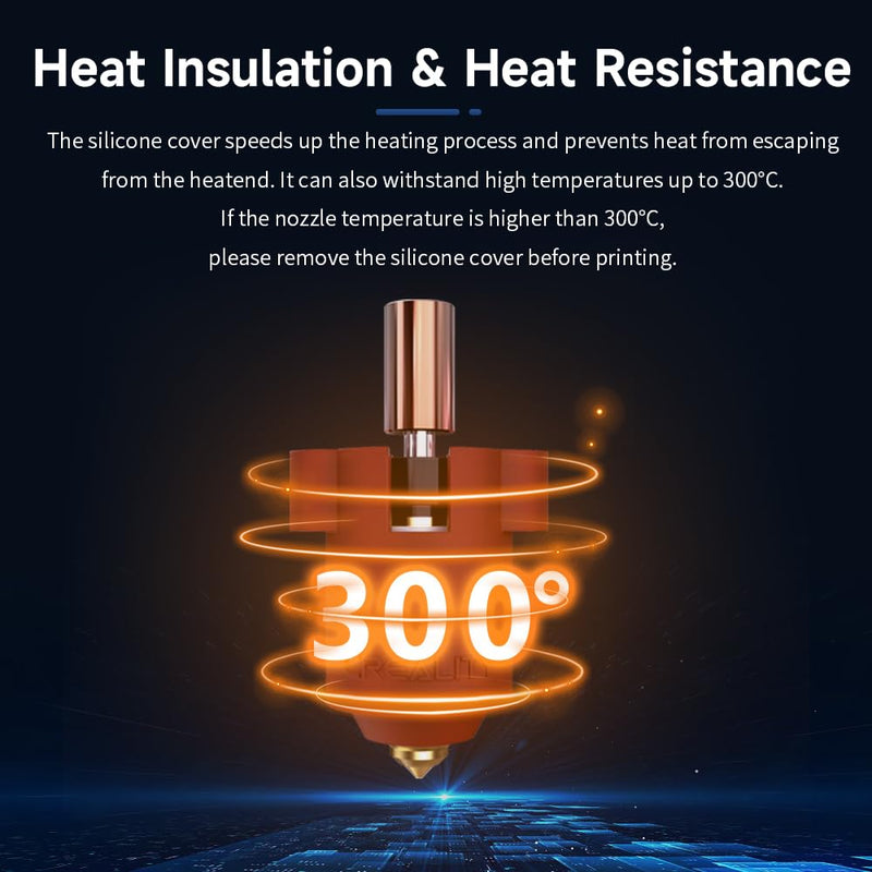 Official Creality K1C Silicone Sock, 3PCS Ender 3 V3 Silicone Cover, Hotend Heat Insulation Case Cover Heating Block Cover for Creality Ender 3 V3 Plus/Ender 3 V3 KE/Ender 3 V3 SE/K1C/K1/K1 Max