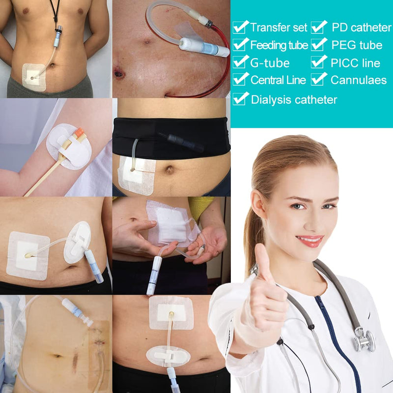 Feeding Tube Adhesive Wound Dressing Sponge Split Drain Bandage for Peg G J Supra-Pubic Incision Bordered Guaze Pad Off-Cut Catheter Stabilization Device Holder Post Surgery 4"X 4", Pack of 20 4"x4" Pack of 20