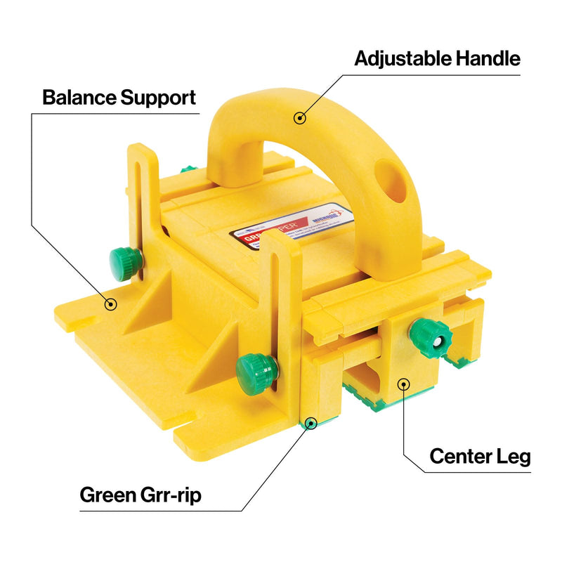 MICROJIG GRR-RIPPER GR-100 3D Table Saw Pushblock, Yellow Base