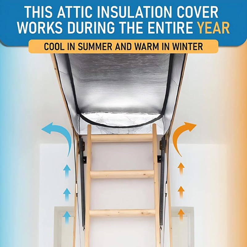 Attic Stairs Insulation Cover Attic Door Cover Stairway Dust Barrier for Cleaner Attic Space Attic Stairway Door Cover Barrier Blocking Pollutants and Drafts