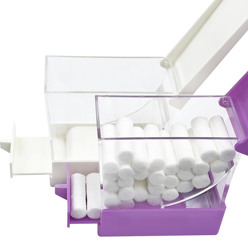 Dental Cotton Roll Dispenser, YOUYA DENTAL Professional Press on Plastic Cotton Roll Holder Organizer for Home Dental Pharmacy Dentist Cotton Roll Storage Box with Nonslip Base for Dental Lab Press White