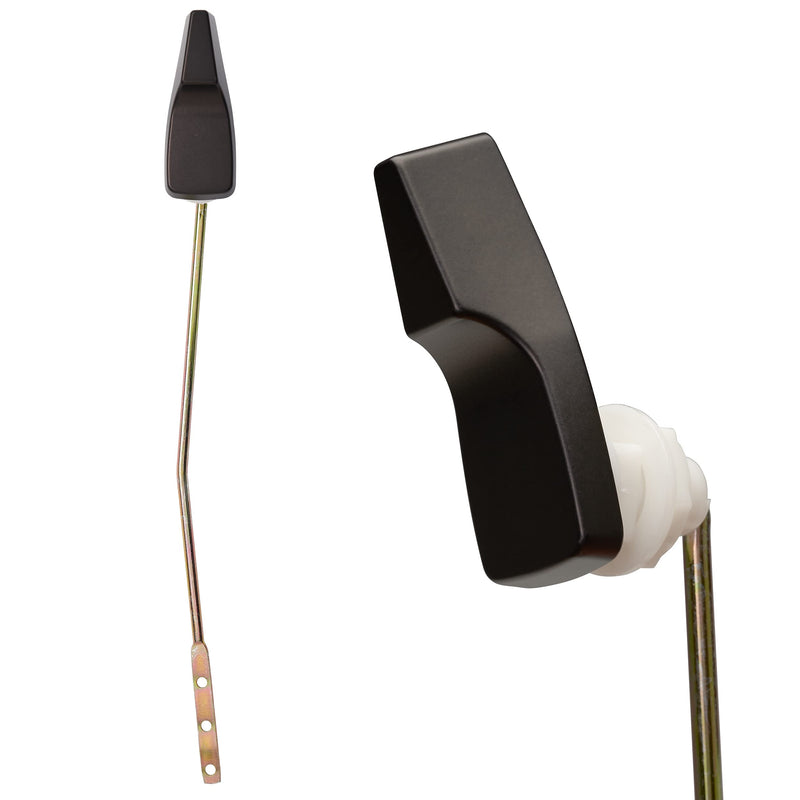 Qualihome Mansfield Toilet Handle Replacement Black, Front Mount Toilet Tank Lever Flush Handle (Black/Bronze) Black / Bronze