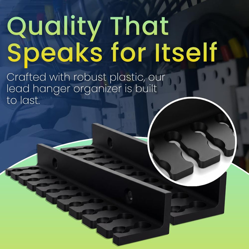 Wall Mount Test Leads Probe Pairs, Banana Cables Organizer for Tidy and Efficient Cable Hangers for Test Leads, Easy Access for Increased Productivity and Lead Management - 2 Pack