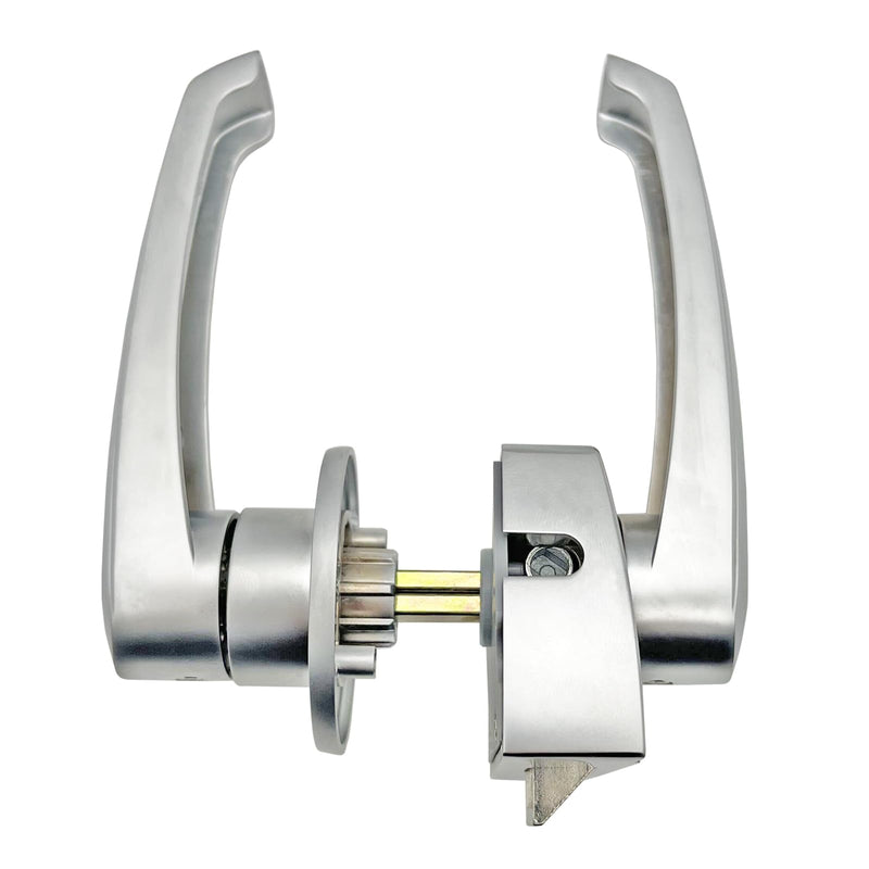 Metal L-Type RV Toilet Door Lock, Keyless, Level Handle, Silver