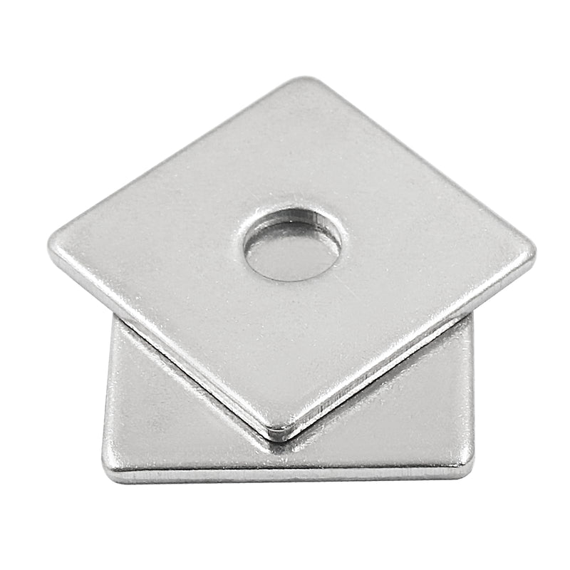 10pcs M5 Square Bearing Plate Washer, 304 Stainless Steel Flat Pad Spacer Gasket Hardware Fastener, Heavy Duty Square Washers Plate, 0.22"(ID) x0.79"x0.79"x0.06" M5-0.22"(ID)x0.79"x0.79"x0.06"
