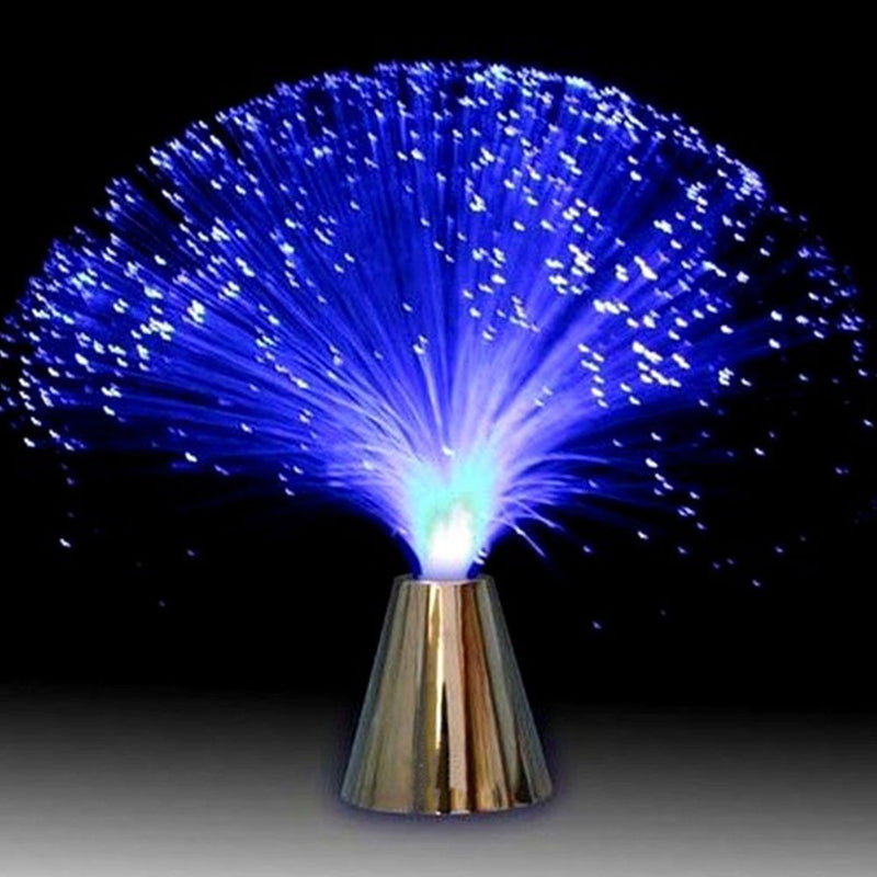 Tookie Fiber Optic Lamp, LED Colourful Changing Fiber Optic Fountain Night Light, Novelty Battery Operated Bedside Mood Lamp for Christmas New Year Home Decoration(Size:Without Box) without box