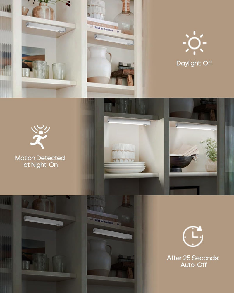 6 Pack Led Under Cabinet Lights Wireless with Charging Station, 7’’ Rechargeable Motion Sensor Light Indoor, Dimmable Closet Lights for Cabinets, Bookshelf, Stair, Hallway 6 Pack with Charge Station