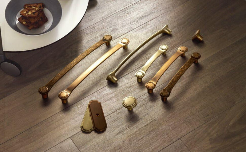 Goo-Ki 5''(128mm) Hole Centers Antique Brass Cabinet Pulls,Casual Luxury Solid Zinc Cabinet Handles for Drawer,Cupboard, Wardrobe,6 Pack 5'' Hole Centers