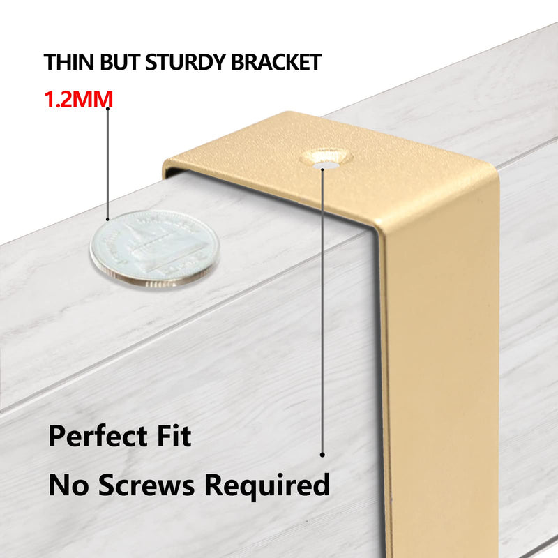 Over The Door Hooks Door Hanger, Moving 6-Hooks Over Door Coat Rack for Hanging, Aluminum Heavy Duty Door Organizer for Towel Robe Hat Bag, Behind Back of Door Bathroom (Gold) Gold