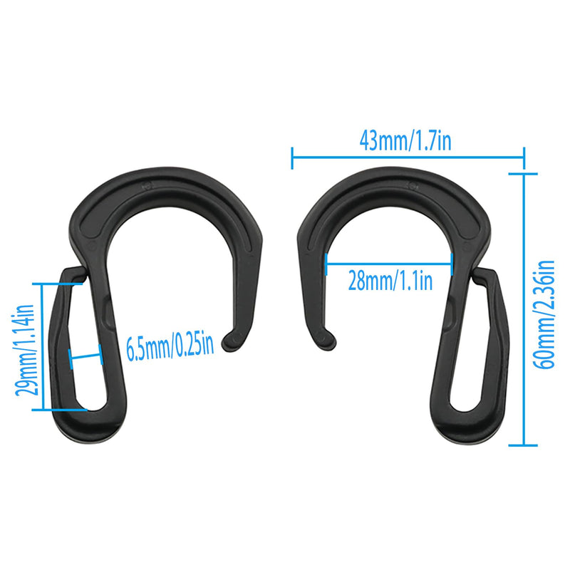 10PCS Plastic S Hook Clips Elastic Rope Hooks Nylon Mesh Hooks Suitable for Cargo Net Elastic Net Truck Net Truck Organizer