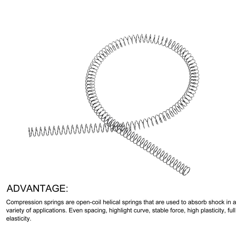 METALLIXITY Compression Springs (0.7x5mm OD,305mm Free Length) 304 Stainless Steel Extension Spring - for Shop Home Repairs, DIY Projects, Silver Tone 0.7x5mmx305mm