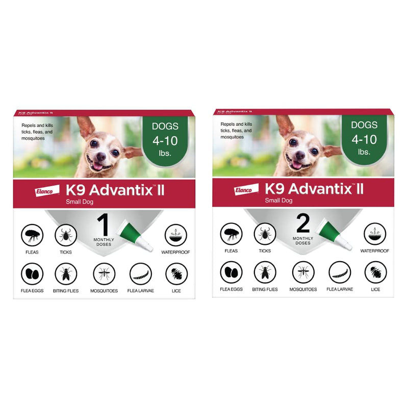 K9 Advantix II Small Dog Vet-Recommended Flea, Tick & Mosquito Treatment & Prevention | Dogs 4-10 lbs. | 3-Mo Supply