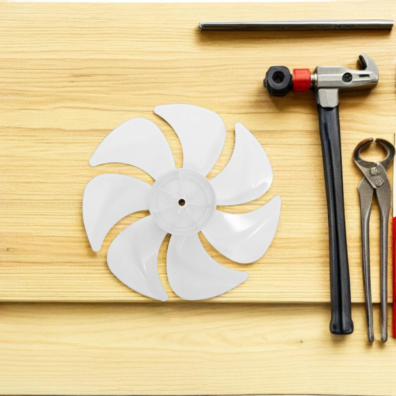 Replacement Air Circulation Fan Blades: 8.3inch 6 Leaves Replacement for Table/Pedestal/Ceiling Fans Broken Replacing - 8mm Hole White