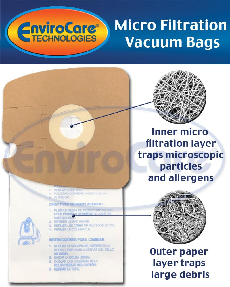 Eureka Part#60295C - Style MM Vacuum Bag Replacement for Eureka Mighty Mite 3670 and 3680 Series Canisters by EnviroCare Part#153-9 - 9/Package 9 Bags