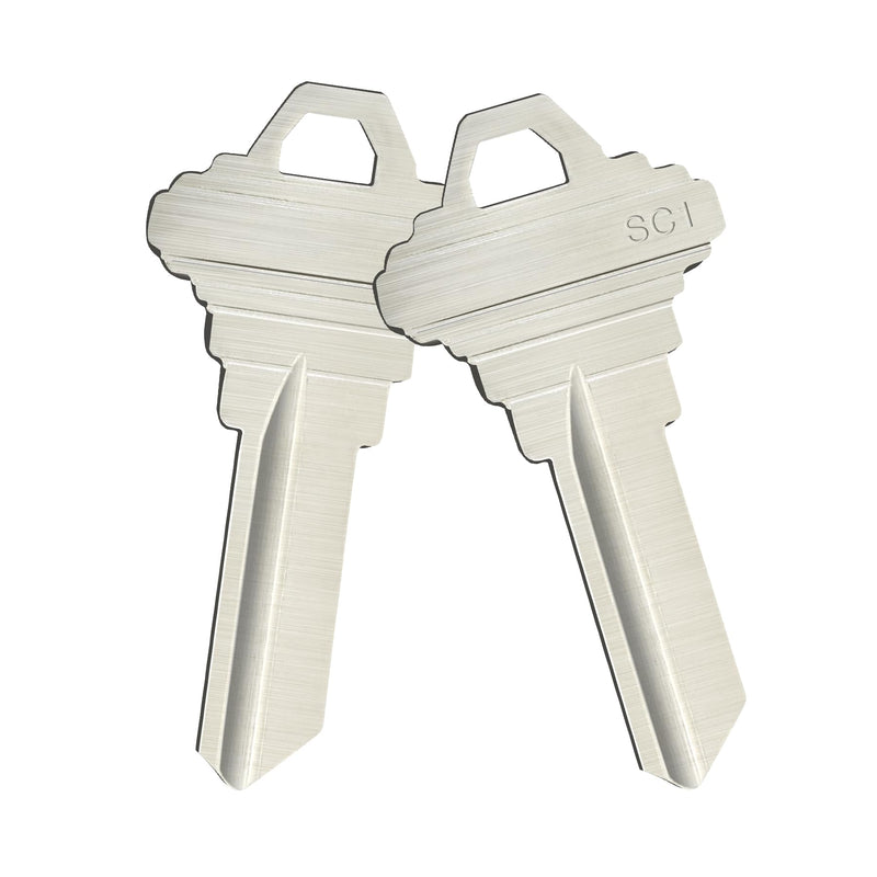 Blank Keys SC1 Key Blanks Pack of 50 Blank Key House Office Brass Key Blank, Silver