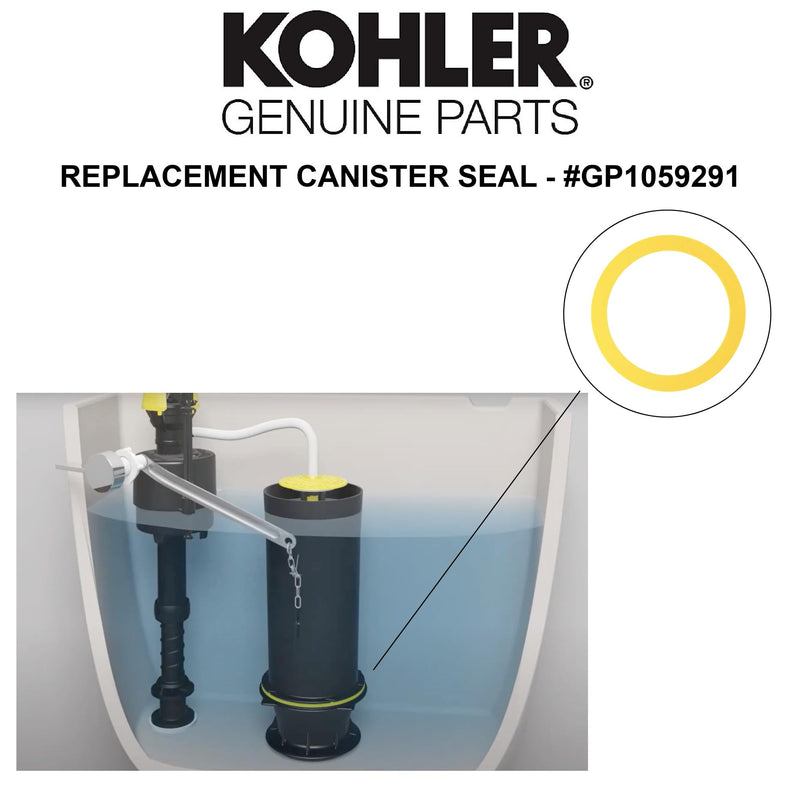 Kohler Genuine Part GP1059291 Toilet Tank Canister Valve Seal, Yellow - 6-pk