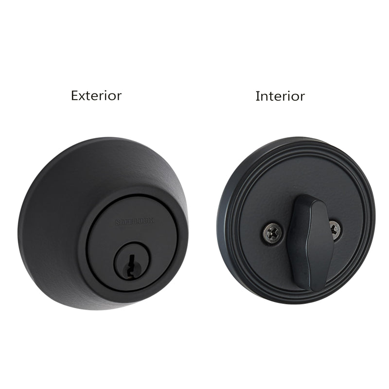 Safe Lock - Single Cylinder Deadbolt for Entry Door, Matte Black Finish
