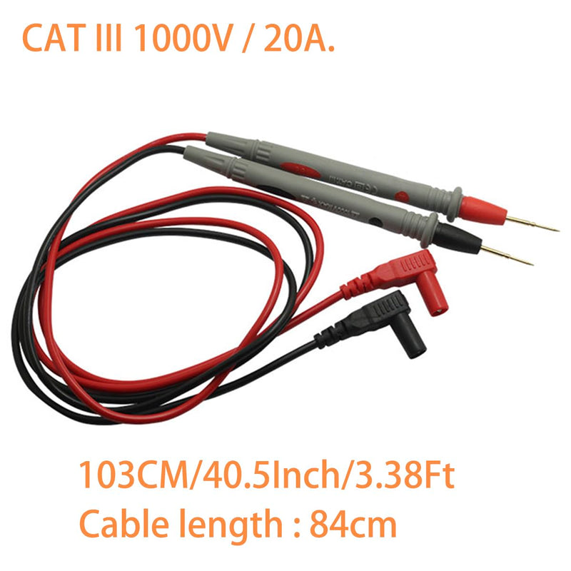 Test leads 1000V 20A Ultra-Sharp Gold-Plated Test Probe Lead for Multimeter Meter Test lead, 40.5 inch / 103 cm, multimeter test leads for Fluke/AstroAI/INNOVA/Klein Multimeter Electronic Clamp tester Red-1