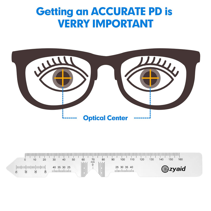 PD Ruler with Instruction Manual - Pupillary Distance Ruler for Pupil Distance Measuring, PD Measurement Tool for Prescription Eyeglasses, Include Eye Care Tips