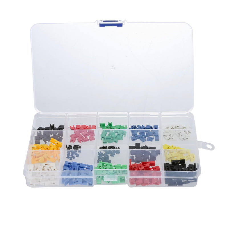 300pcs 2.54mm/2.0mm/1.27mm Mixed Jumper Caps Kit for Arduino Raspberry Pi PCB PC Standard Circuit Board Jumper Cap Shunts Short Circuit Connection Pin Blocks