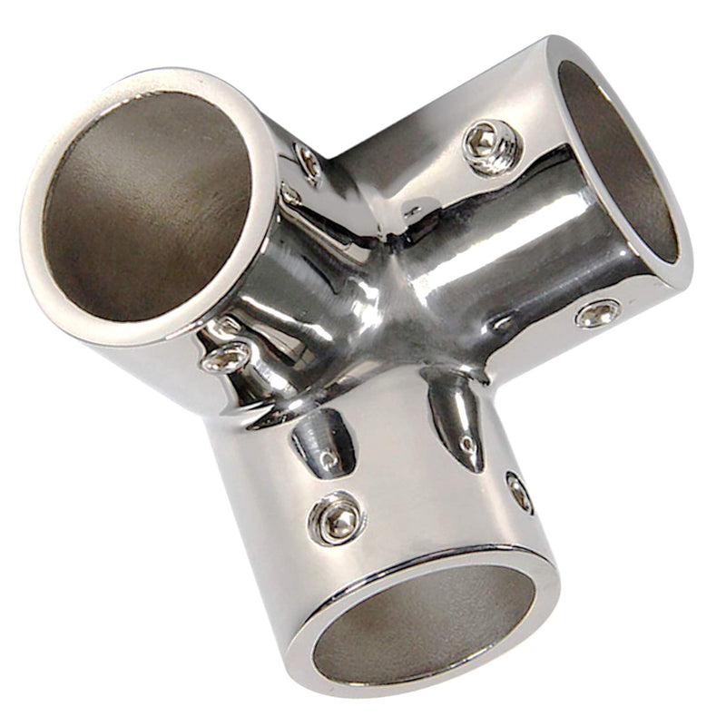 NRC&XRC Stainless Steel Mirror Polished Hand Rail Fitting-90 Degree 1-1/4" 3 Way Corner Elbow,1-1/4 inch Pipe/Tube Hand Rail Tee
