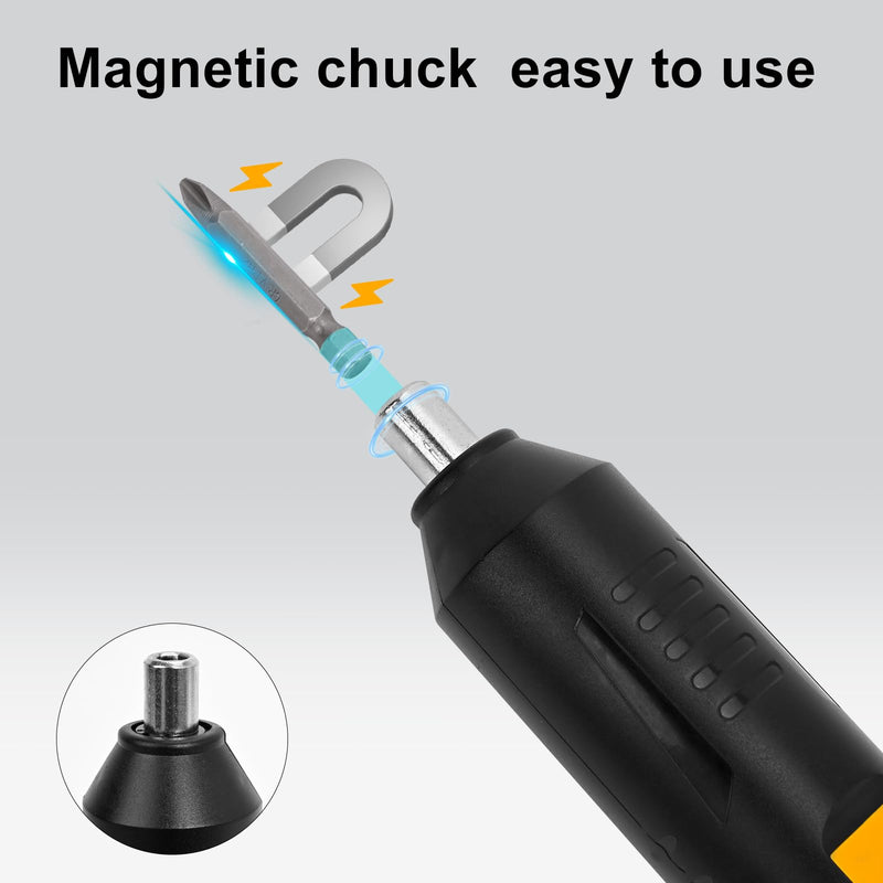 Small Cordless Screwdriver,Battery Operated,Rechargeable, Can Rotate Clockwise Or Counterclockwise,With A Button Control And Ultra Long Battery Life,10 Bits&2 Extended Bits, Magnetic Hex Chuck