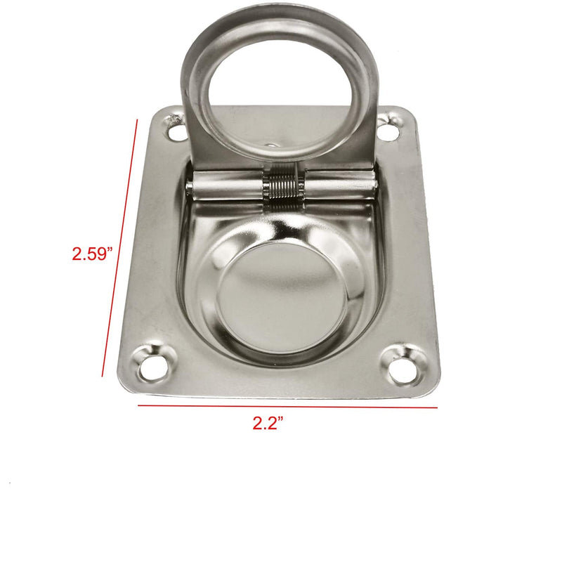 4 Pack Hatch Flush Ring Pull Boat Locker Flush Lift Ring Locker Marine 304 Stainless Steel for Deck Yacht Cabinet Home Furniture Recessed Lid Handle