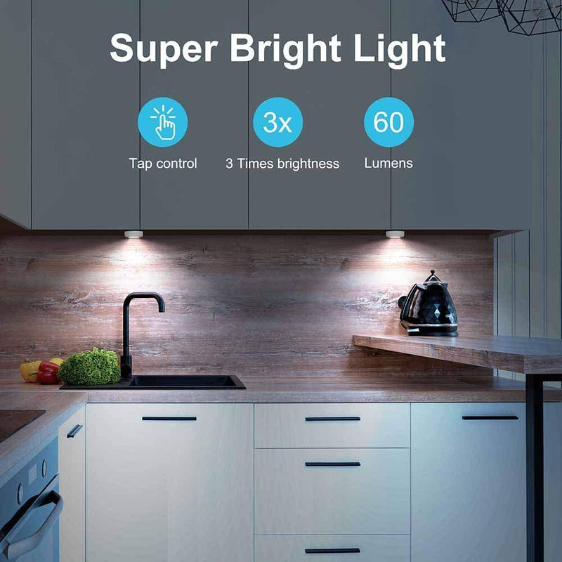 Tap Light Push Lights, 7 Pack Small Under Cabinet Touch Puck Lights Battery Operated Powered Stick On Light for Closet Counter Kitchen RV Indoor Outdoor