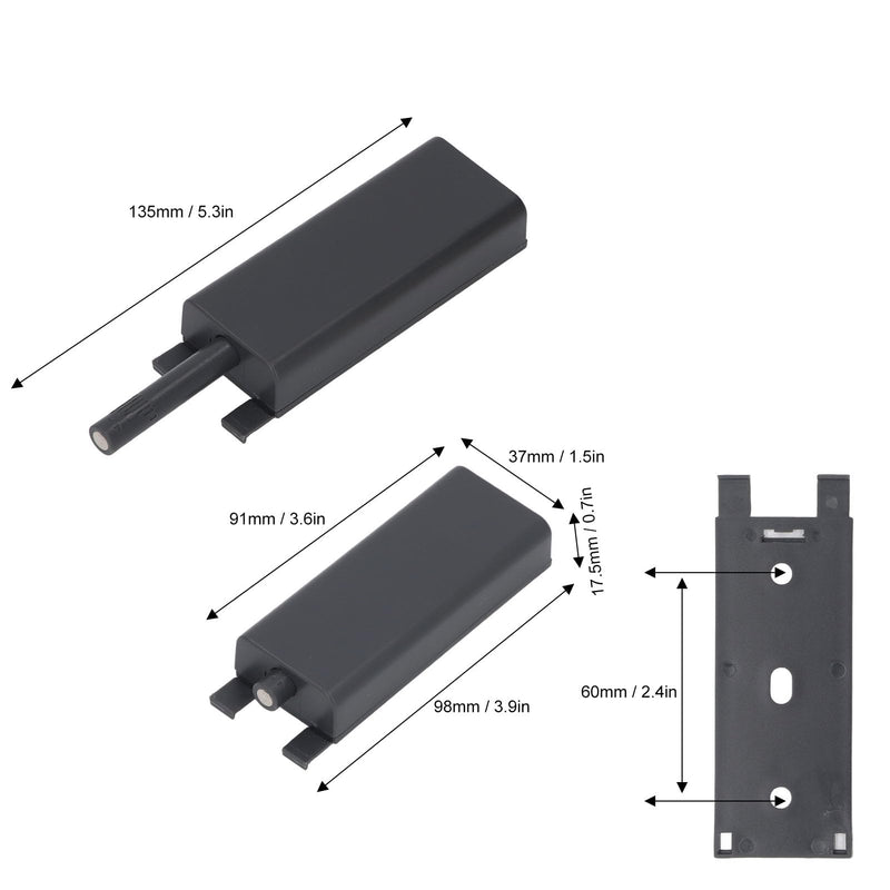AUNMAS Magnetic Push Latch Automatic Cabinet Door Opener with Adjustable Design Effortless Push to Open Mechanism Secure Magnetic Closure for Drawers Wardrobes Kitchens (Black Gray) Black Gray