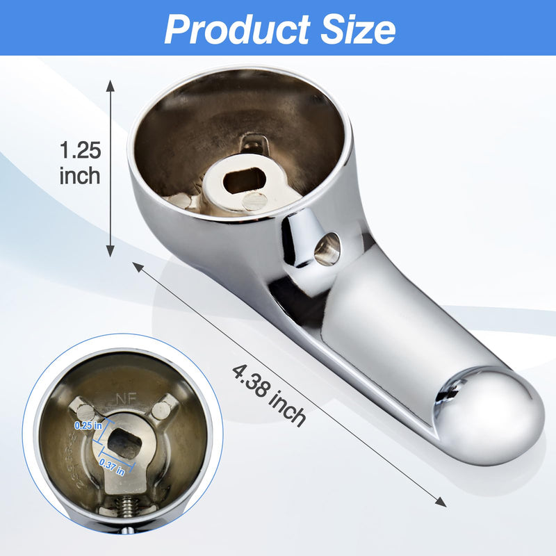 Tearel Shower Handle for Delta H79, Metal Replacement Handle, 4-Pack, Chrome, Direct Replacement for Delta 13 14 1300 1400 Series to Replace Old Crystal Knob, Sturdy and Solid Construction