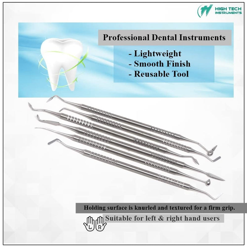 Composite Resin Filling Instruments 6 Pcs Set - Dental Filling Spatula Kits for Resin Aesthetic Repair & Cavity Preparations - Composite Filling Restorative Oral Care Instruments 6 Pcs Composite Filling Set