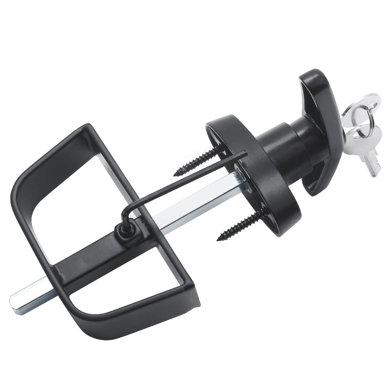 Luomorgo Shed Door Latch T-Handle Lock Kit with 2 Keys, 4-1/2" Stem Storage Barn Shed Door Lock, Black