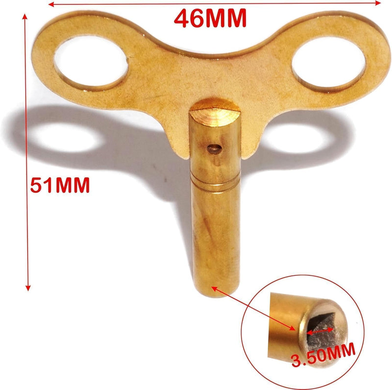 Key for Clock Winding Mechanical Clock Crank Winder Key Tool Brass Made (Key No. 8-4.25mm I.D.) Key No. 8 - 4.25mm I.D.