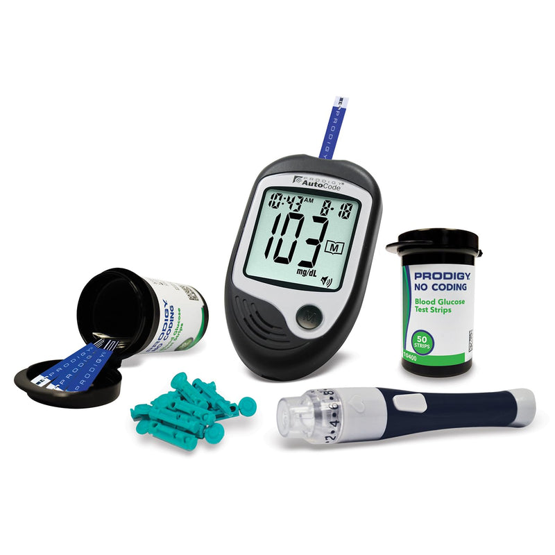 PRODIGY 100ct Test Strips with AutoCode Talking Meter Starter Kit