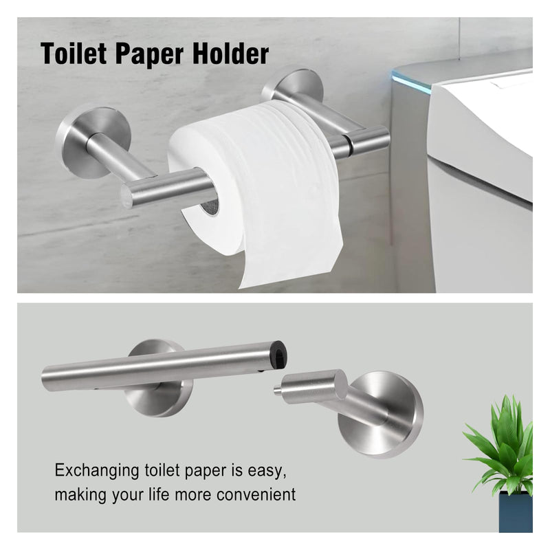 #304 Stainless Steel Toilet Paper Holder,Round Design,Brushed Nickel Brushed Nickel-two Parts Two parts