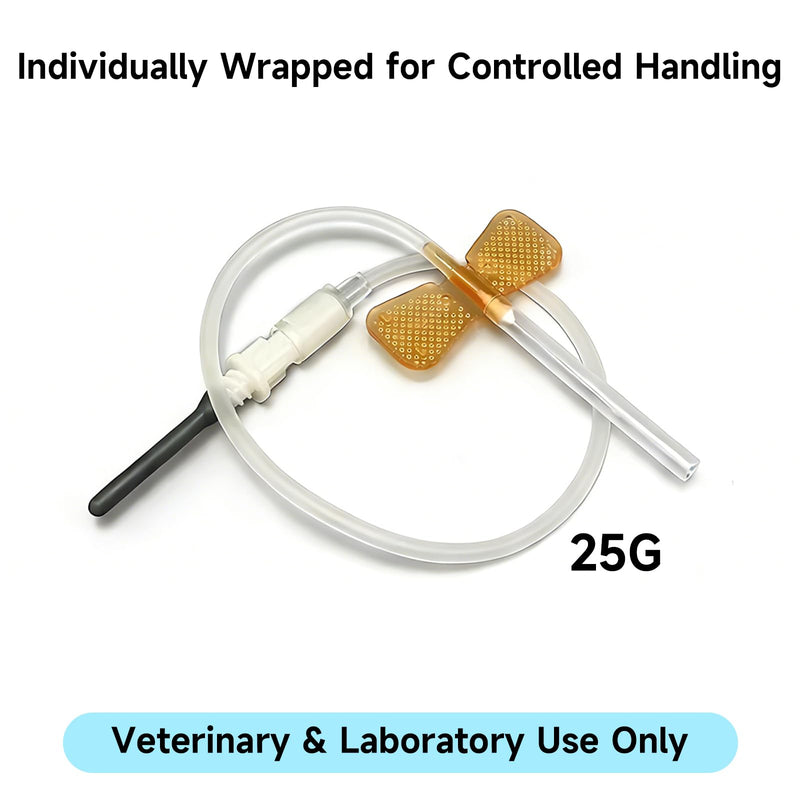 25G Winged Tubing Set, 50 Pack, Individually Wrapped, Lab Handling Tool | Flexible 25G winged tubing set, individually wrapped, designed for laboratory handling and general liquid transfer tasks.