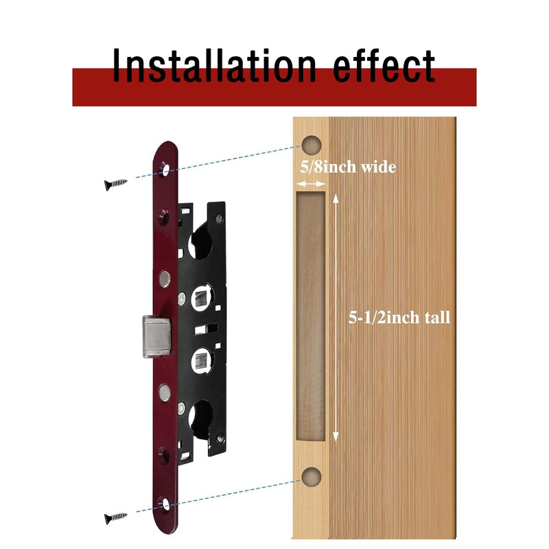 Storm Door 2 Point Bolt Mortise Lock Body,Replacement Fit Pella Storm Door Handleset Part,Red Face Plate