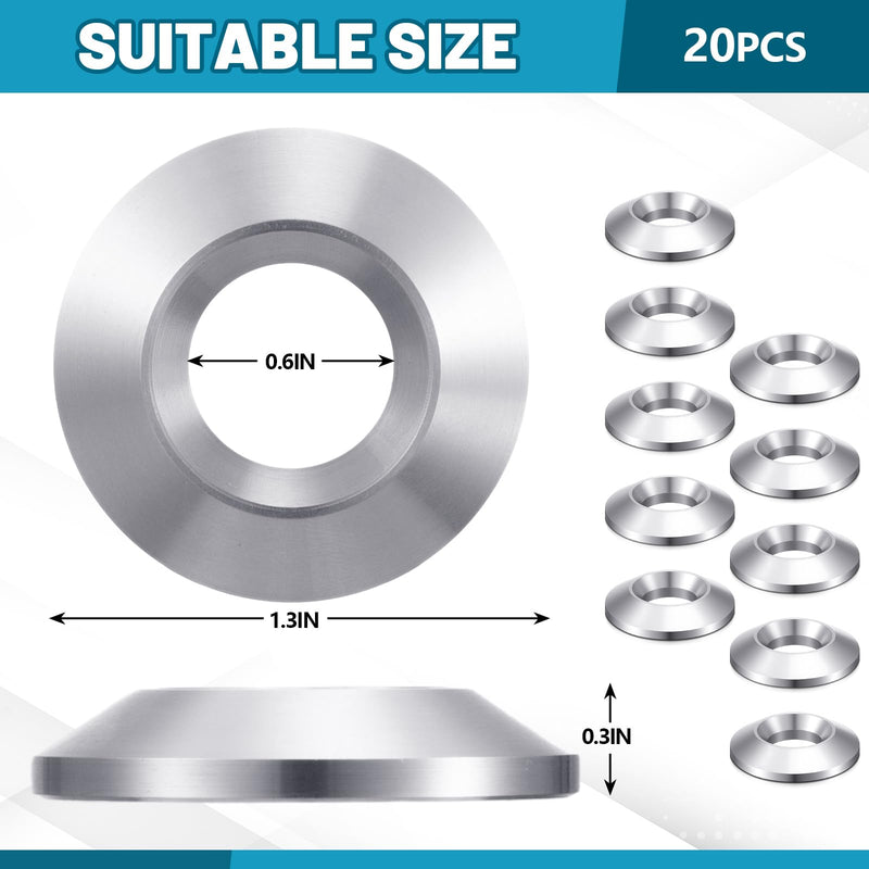20 Pcs Aluminum Wheel Washer Replacement, 60 Degree Aluminum Wheel Washer for Car Enthusiasts, Repair Technicians, Flat Surface to 60 Degree Lug Taper